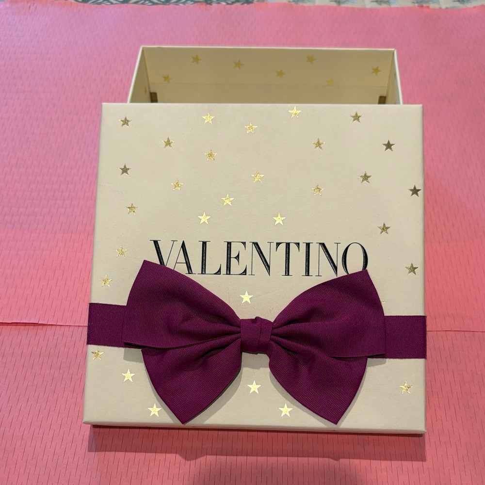 Valentino Cream Box with Deep Magenta Bow